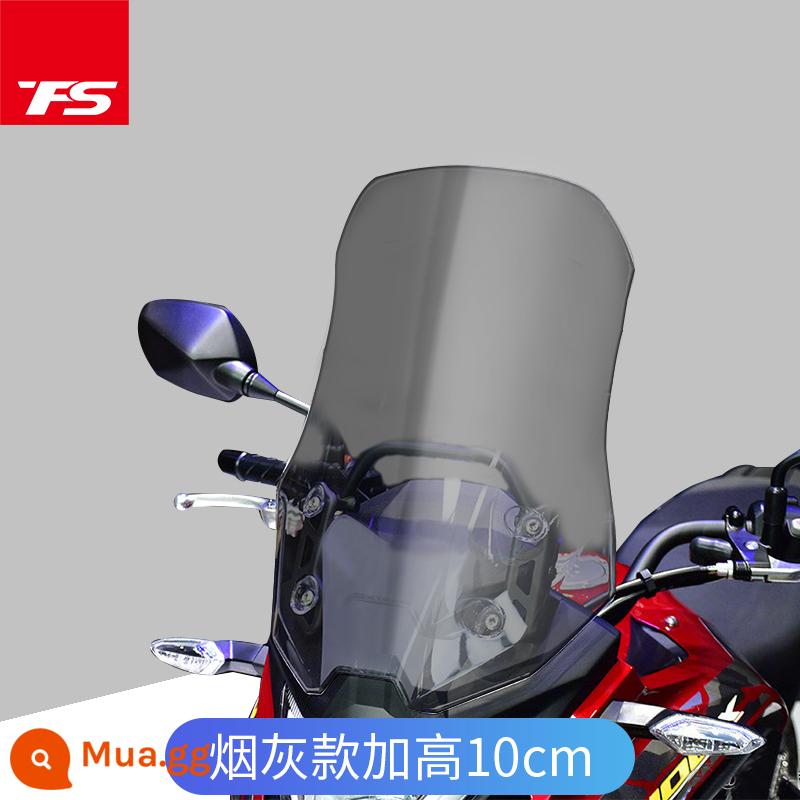 Thích hợp cho kính chắn gió Honda CB400X Kính chắn gió phía trước Kính chắn gió nâng cao Kính chắn gió kính nhập khẩu - Màu xám khói cao hơn 10cm