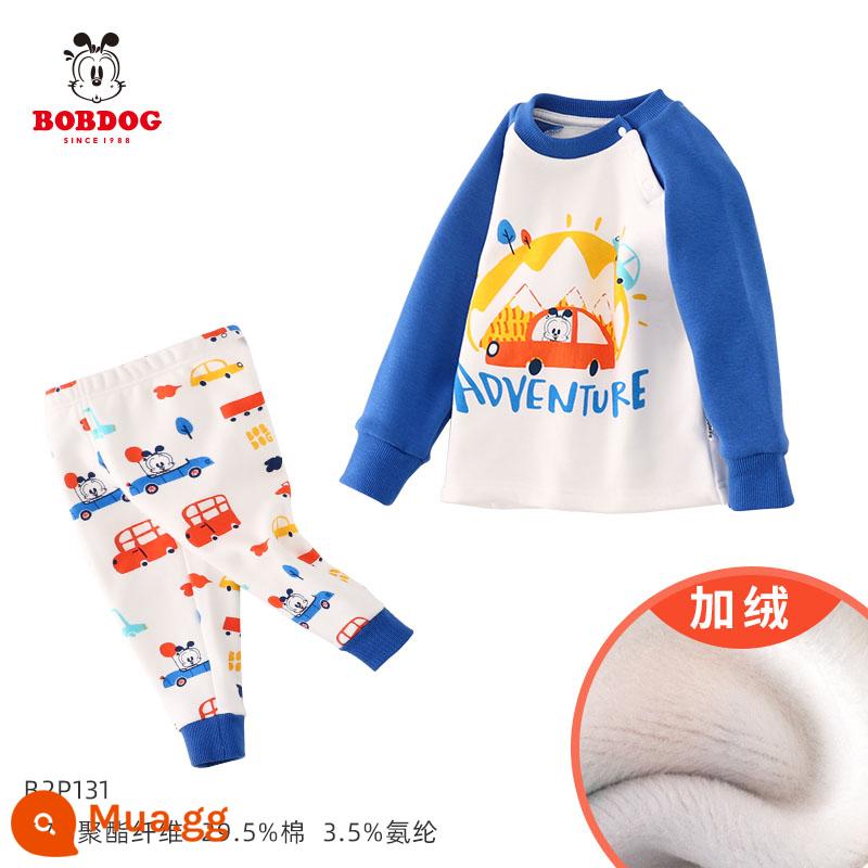 Babbean bé bộ quần áo thu đông cotton không xương đáy xuân thu đông mỏng vệ sinh trẻ em quần bé gái bộ đồ lót - Plus mô hình nhung-xe màu xanh-Class A mô hình nhung giữa eo không rơi mật độ cao