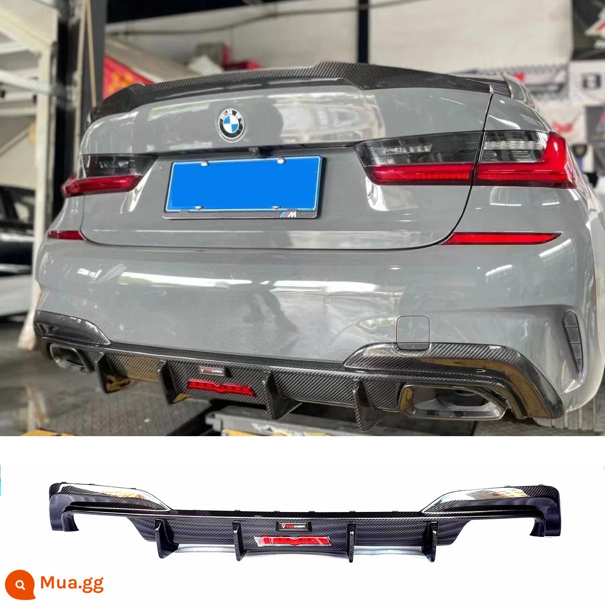 Thích hợp cho BMW 3 series mới sửa đổi môi sau bằng sợi carbon Môi sau G20G28325i môi sau bằng sợi carbon MP từ 20 đến nay - Viền sau carbon khô TAKD chính hãng