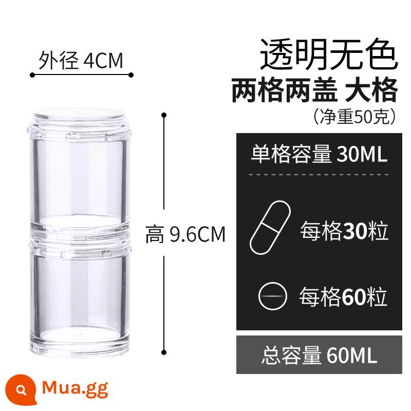 Đóng gói hộp thuốc xách tay cấp thực phẩm niêm phong chống ẩm một tuần lưu trữ nhỏ máy tính bảng viên nang hộp thuốc phân loại nhỏ - Lưới đôi lớn màu trắng