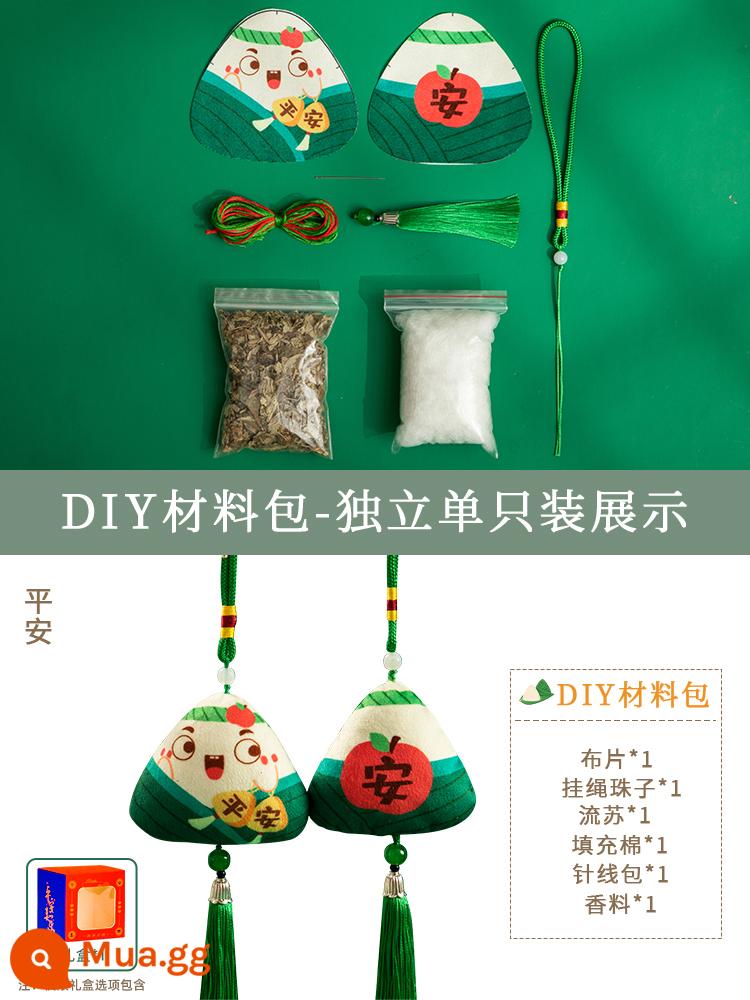 Lễ hội thuyền rồng gói gói handmade tự làm nguyên liệu gói ngải cứu cơm bánh bao thành phẩm mặt dây chuyền gói quà tặng trẻ em - Gói vật liệu DIY-Ping An