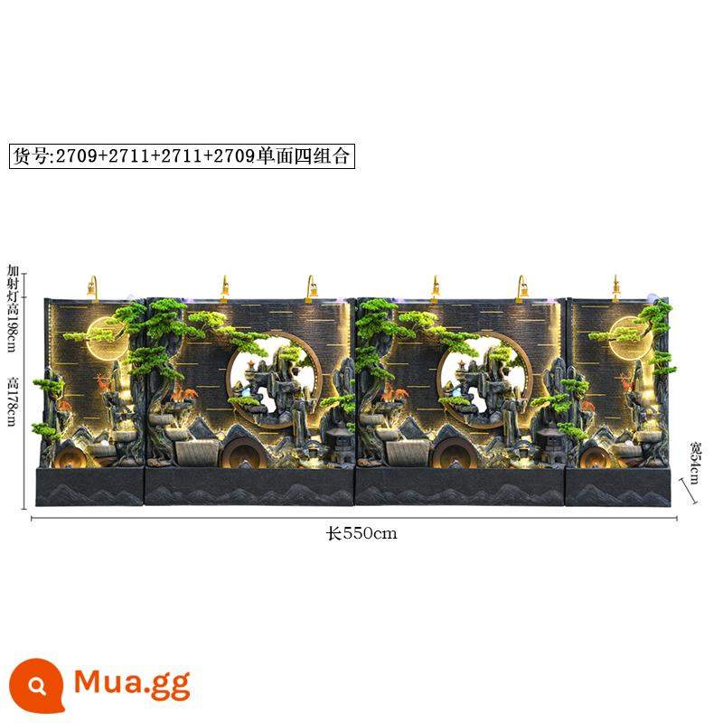 Đồi Rocked và Fountain Water Water Wall Wall - 2711 bốn nhóm và chiều dài đơn 550 cao 178CM