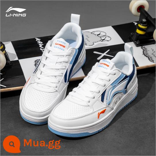 Giày Sneakers Nam Li Ning Thu Đông 2022 Giày Nhỏ Màu Trắng Không Quân Số 1 Cổ Thấp Thời Trang Nam Thoáng Khí Giày Thường - Tiêu chuẩn mới Trắng/Xanh Aurora