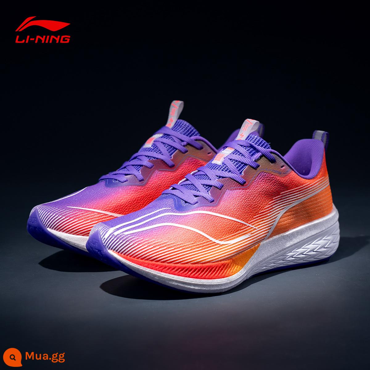 Li Ning Chitu 6PRO chạy bộ nam mùa xuân 2023 mới chiến đấu thực tế đua xe chạy thể thao nữ ARMT013 - Ngọn lửa huỳnh quang Đỏ/Tím đầy sao "Thỏ đỏ 6pro"