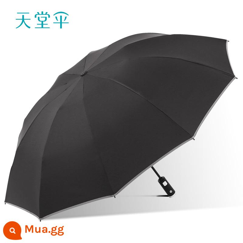 Paradise Umbrella Gấp Tự Động Di Động Vinyl Chống Nắng Dù Dù Dù Được Gia Cố Dày Nắng Dù Kép Nam Nữ - Thiết kế phản quang an toàn màu đen Cloud Carbon-Ô dù đảo ngược hoàn toàn tự động 10 gân