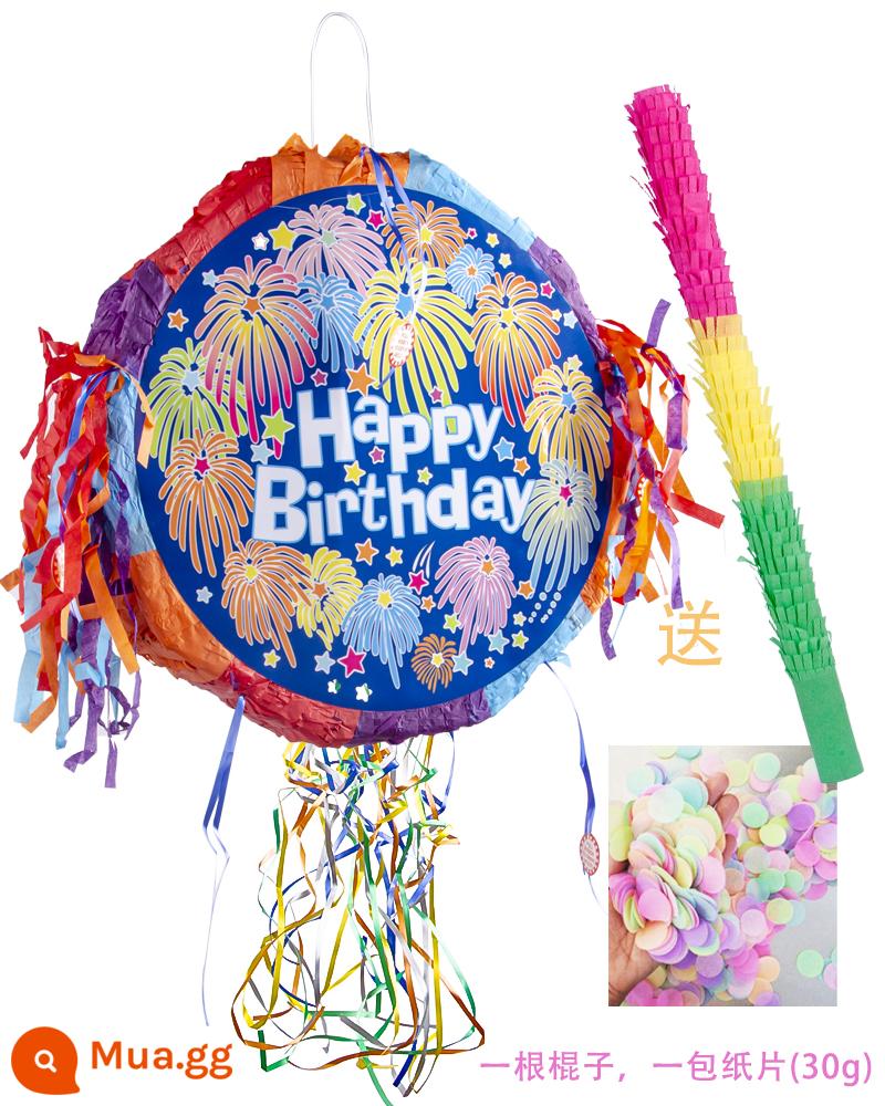 Pinata trẻ em sinh nhật dự tiệc trò chơi đập đường đạo cụ gõ pinata gấp dây kéo - Gấp pháo hoa sinh nhật Pinata