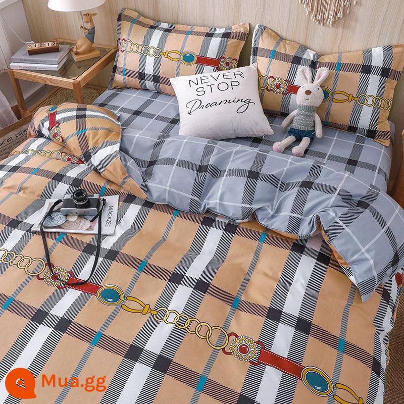 Vỏ chăn đơn mảnh ký túc xá sinh viên đơn 150x200x230 mùa đông giặt nước tinh khiết cotton vỏ chăn đôi chải chăn - phong cách nhàn nhã