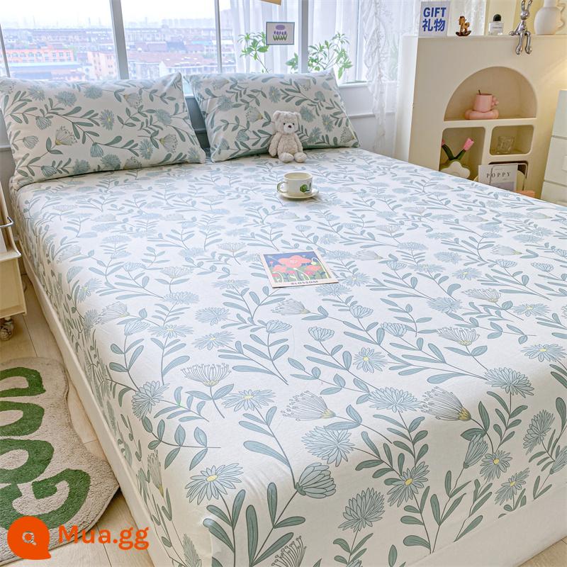 Tấm trải giường bằng cotton nguyên chất một mảnh Khăn trải giường bằng vải cotton nguyên chất Túi đựng nệm Simmons chống bụi chống trơn trượt Bộ ga trải giường trọn gói 2023 kiểu dáng mới - ✅Hoàn tất kiểm tra chất lượng] Green Fengling] 100% cotton sợi dài Tân Cương, thích hợp để ngủ khỏa thân