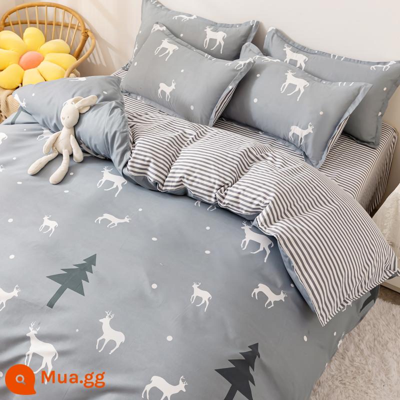 Vỏ chăn đơn mảnh ký túc xá sinh viên đơn 150x200x230 mùa đông giặt nước tinh khiết cotton vỏ chăn đôi chải chăn - rừng vui vẻ