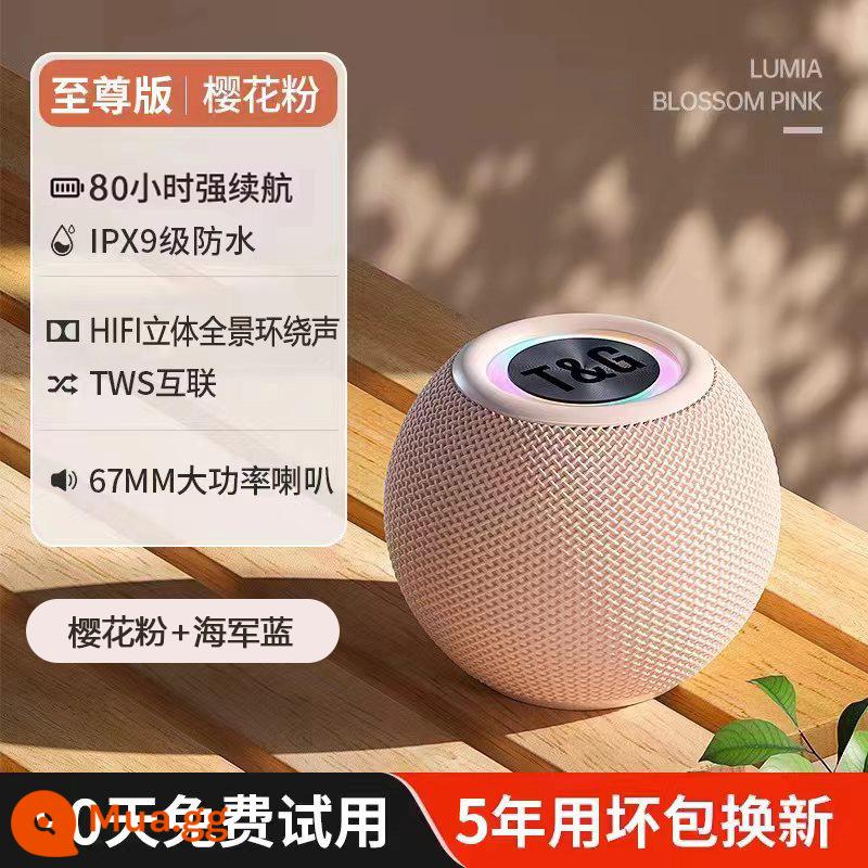 Thích hợp cho loa Bluetooth Sony mini âm thanh gia đình loa siêu trầm di động nhỏ không dây tác động chất lượng cao - 2 gói giá cả phải chăng [Hồng Sakura + Xanh hải quân] Âm thanh vòm toàn cảnh âm thanh nổi HIFI·Loa siêu trầm 12D·Tuổi thọ pin mạnh