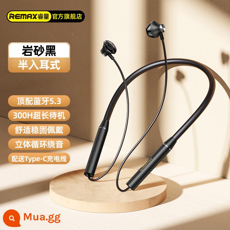 Tai nghe Bluetooth Ruiliang đeo cổ thể thao chống ồn không dây chạy bán trong tai mới thời lượng pin siêu dài 5.3 - Deep Space Black [Bán trong tai] Âm thanh vòng lặp âm thanh nổi 9D★300H Thời gian chờ siêu dài