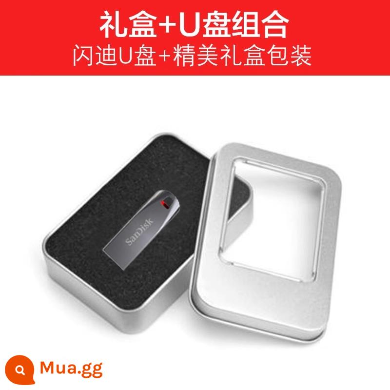 Đĩa di động Sandisk 32g Tùy chỉnh đĩa kim loại cao tốc độ cộng với điều khiển bản sao của xe di động xe di động 64 Điện thoại di động Máy tính kép -use cổng CZ71 Crystal Crystal USB Disk di động - Ổ đĩa flash USB màu bạc + bao bì hộp sắt quà tặng