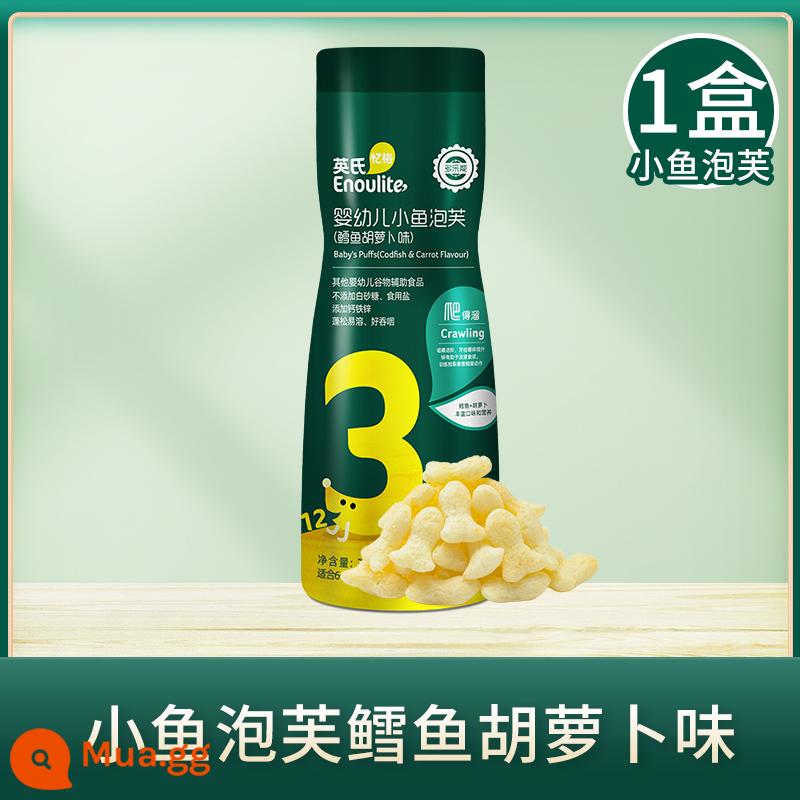 Bánh gạo dành cho trẻ sơ sinh Yingshi Đồ ăn nhẹ cho bé 1-2 tuổi dinh dưỡng cho trẻ khỏe mạnh không có thức ăn không thiết yếu thêm bánh quy que mol - Cấp 3 [Phồng cá nhỏ] Hương vị cà rốt cá tuyết