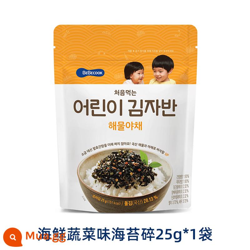 Bibimbap rong biển vụn Bebecook Hàn Quốc ăn liền không thêm rong biển mè Món ăn vặt tốt cho sức khỏe Món ăn nhẹ cho trẻ em - 1 túi vị hải sản và rau củ