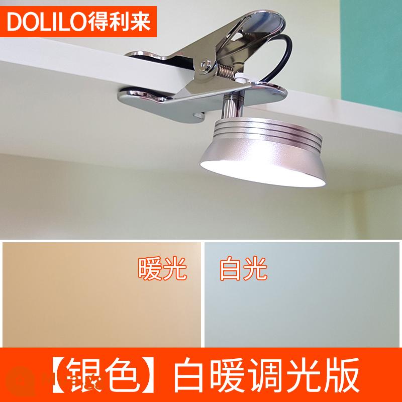 Đèn kẹp Delilai đèn led kẹp bàn học sinh đèn đọc sách mờ màu bể cá đèn kẹp đèn ngủ - Bạc [màu trắng mờ ấm]