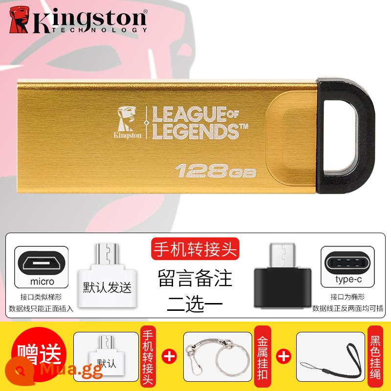 Ổ đĩa flash Kingston 64 xe 512 dung lượng lớn 256 cố định 128 hệ thống 32g1T điện thoại di động TYPEC ổ đĩa flash USB chính hãng chính hãng - [Mẫu chung Liên Minh Huyền Thoại] Kai’Sa-128GB