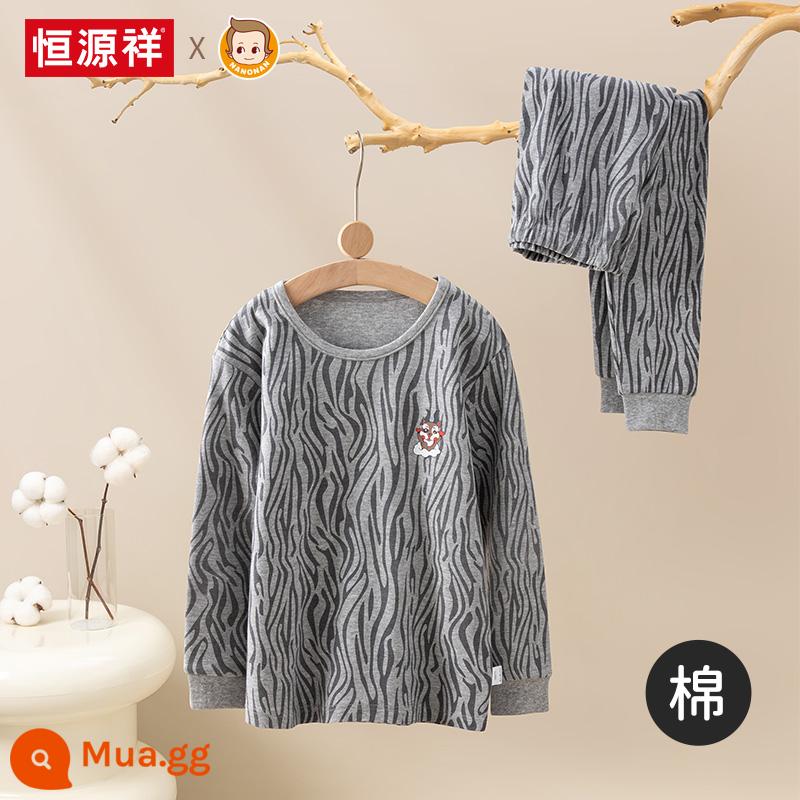 Hengyuanxiang quần áo mùa thu của cậu bé quần vệ sinh phù hợp với đồ lót cotton nguyên chất trẻ em nam bộ đồ ngủ cotton áo len cotton phần mỏng dành cho trẻ em trung và lớn - Antelope Prince 5A kháng khuẩn