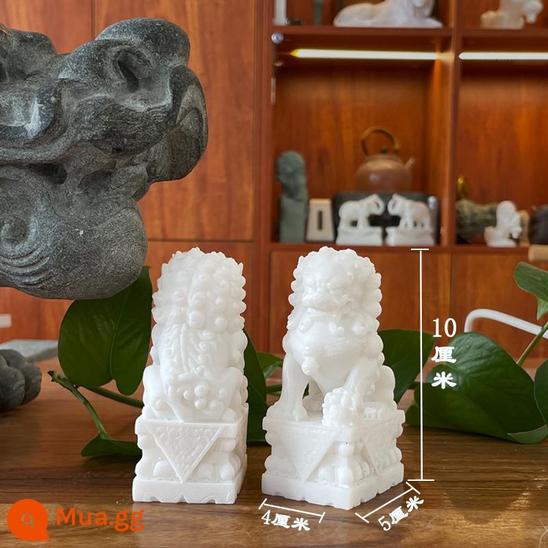 Hanbai Jade Stone Lion, một cặp ngôi nhà ở thị trấn Đá chạm khắc Bàn hộ gia đình Lion Lion Lion Lion - Cặp sư tử đá mini cao 10 (cửa hàng thu nhỏ)