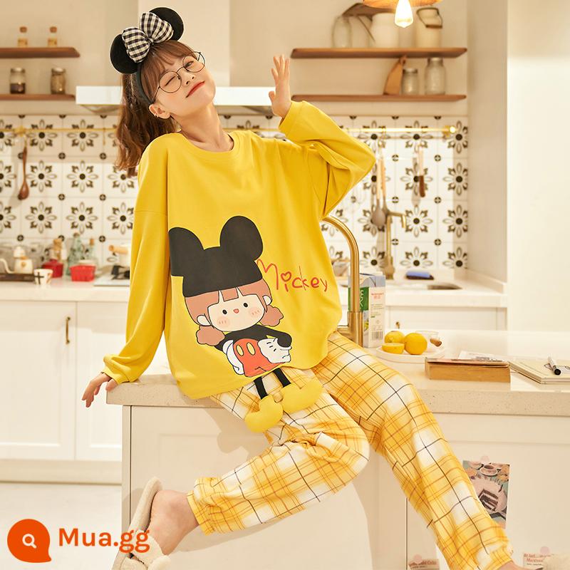 Pure cotton pyjama nữ mùa thu và mùa đông dài -sleeved fat sister lớn Size Hai phiên bản Hàn Quốc của bộ phim hoạt hình dễ thương nhà bình thường - HFF-21372