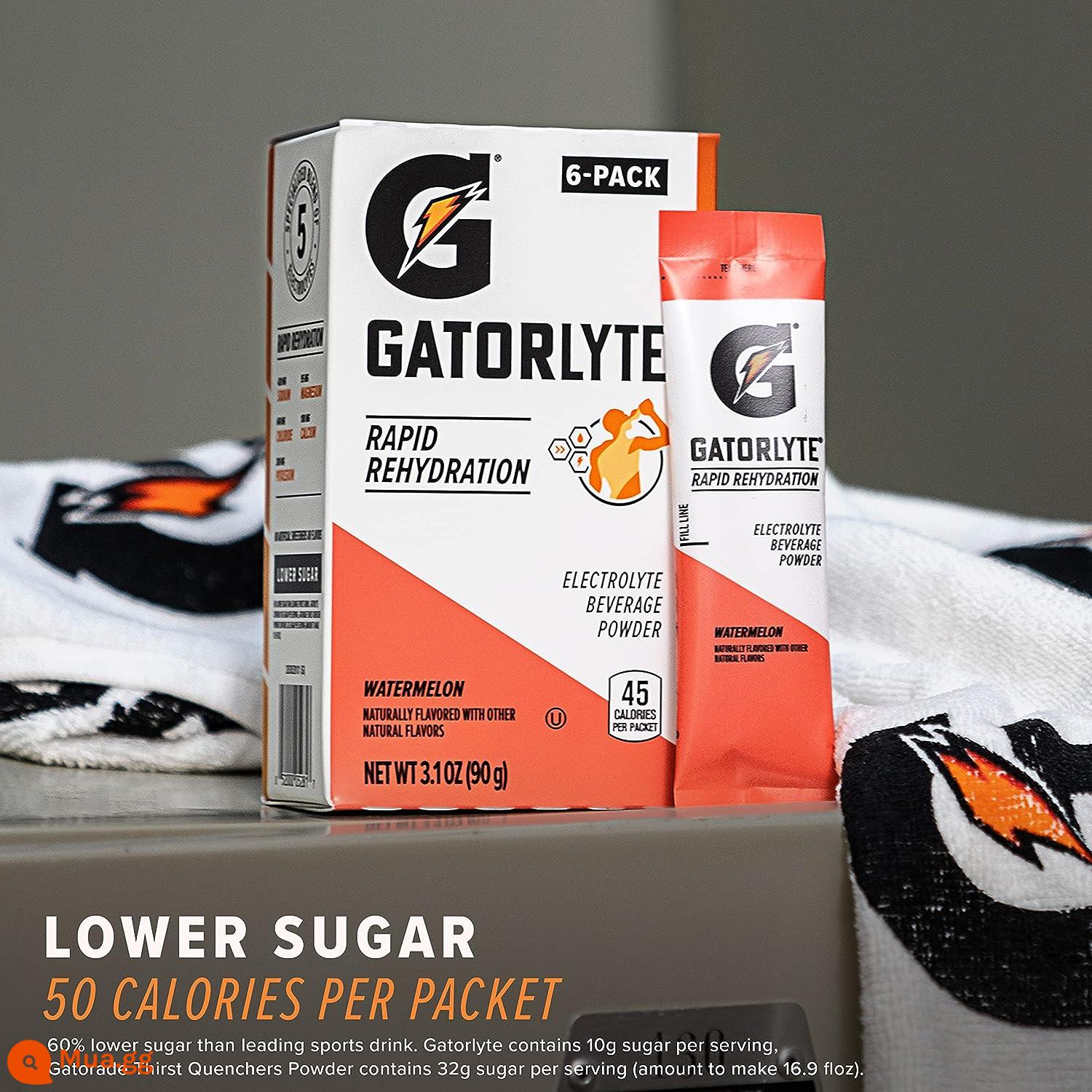 Guoxian Gatorade gửi chai nước uống điện giải rắn thể dục chức năng năng lượng bột hạt không đường - Phiên bản ít đường Endurance - Bao bì di động Hương dưa hấu - 90g (15g/que)