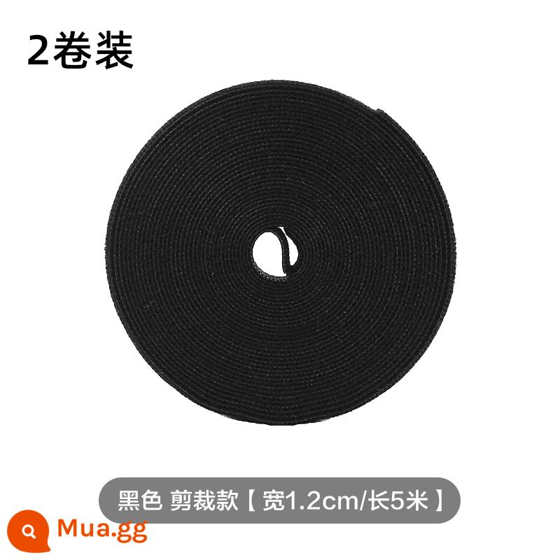 Hiện vật lưu trữ dòng dữ liệu Velcro dây buộc cáp tổ chức khai thác máy tính với định tuyến dây máy tính để bàn dây đeo cố định - May màu đen [2 cuộn/10 mét]