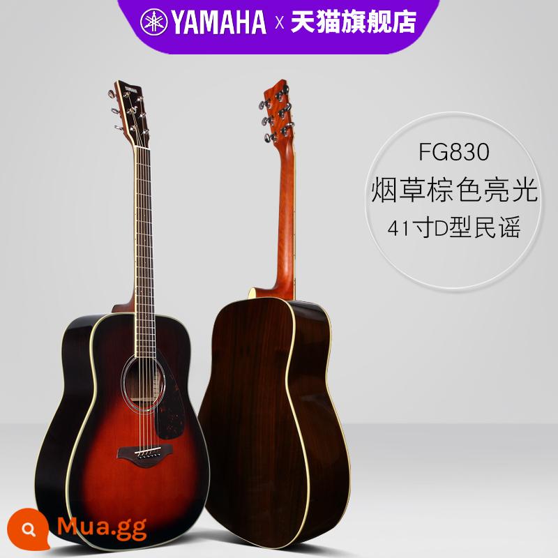 Chính hãng YAMAHA đàn guitar Yamaha fg830 gỗ veneer dân gian hộp điện fingerstyle hát chuyên nghiệp bàn đàn 850 - FG830 TBS thuốc lá dân gian màu nâu bóng bóng 41 inch