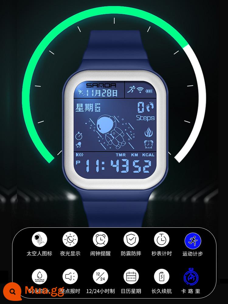 Đồng Hồ Thông Minh Thể Thao Nam Học Sinh Trung Học Cơ Sở Trẻ Em Tuổi Teen Đồng Hồ Báo Thức Đo Quãng Đường Đi Chống Thấm Nước Dạ Quang Đồng Hồ Điện Tử - [Xanh Sapphire đa chức năng] Bảo hành trọn đời