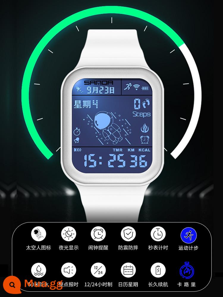 Đồng Hồ Thông Minh Thể Thao Nam Học Sinh Trung Học Cơ Sở Trẻ Em Tuổi Teen Đồng Hồ Báo Thức Đo Quãng Đường Đi Chống Thấm Nước Dạ Quang Đồng Hồ Điện Tử - [Trắng đa chức năng] Bảo hành trọn đời