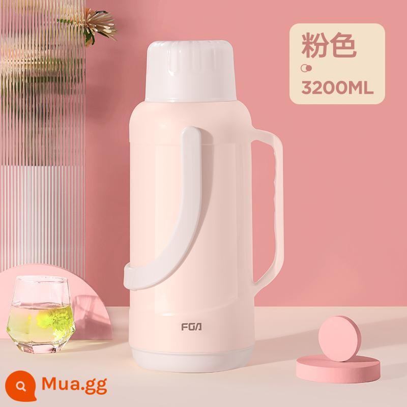 Bình nước nóng Fuguang gia đình bình giữ nhiệt dung tích lớn vỏ nhựa ký túc xá sinh viên có bình giữ nhiệt bình nước mở nồi 3.2L - Bột rễ sen nhẹ 3200ML-Nắp màu tương phản