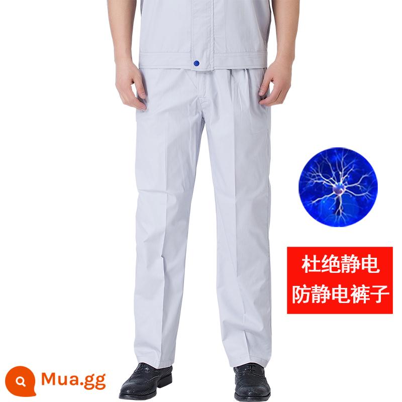 Quần công sở nam ống rộng chống mài mòn mùa xuân và mùa thu cotton dày và mỏng nhiều túi công nhân sửa chữa máy hàn quần áo bảo hộ lao động - Xám nhạt Xám nhạt Bạc 2 túi Kiểu mỏng