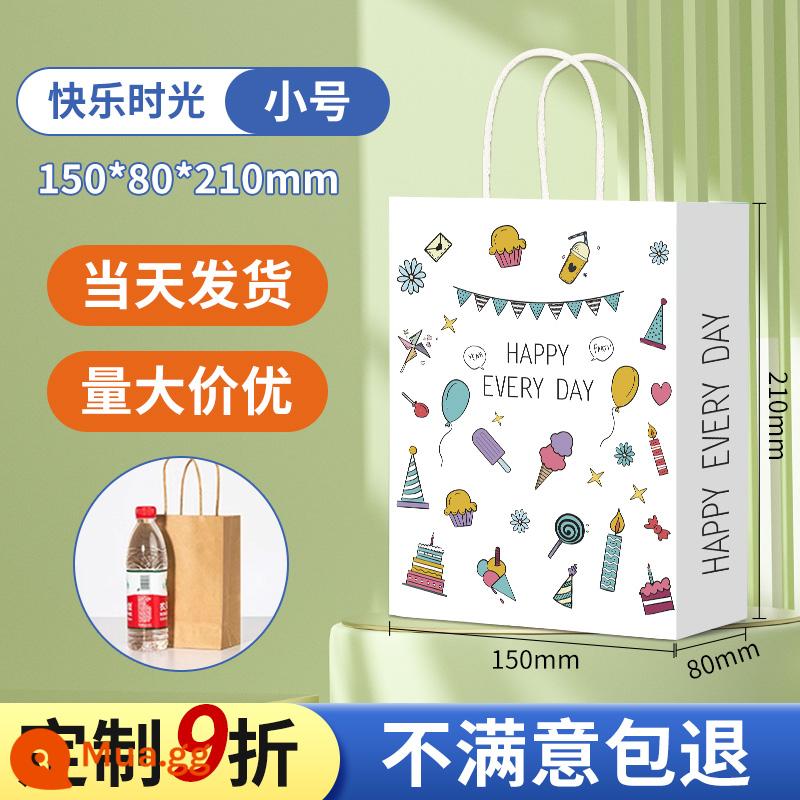 Túi giấy kraft túi quà tặng bao bì quà tặng tùy chỉnh túi xách 38 trà sữa trẻ em làm bánh giao hàng đóng gói túi - Kích thước nhỏ [Giờ hạnh phúc]❤ Giảm giá đặc biệt [6,5 nhân dân tệ cho 10 chiếc]