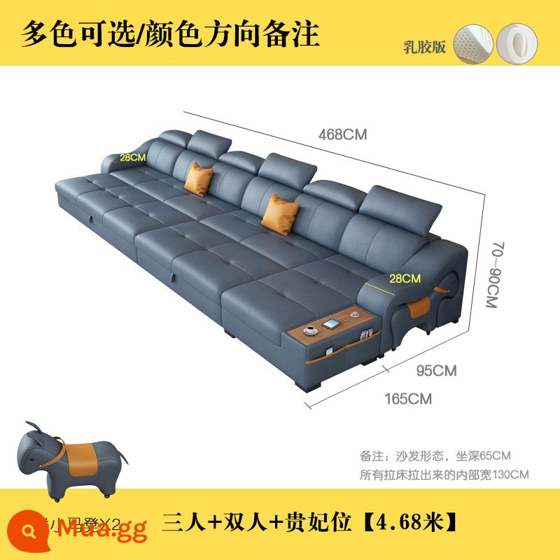 Công nghệ giường sofa vải có thể gập lại đa chức năng trường kỷ kép lưu trữ lớn và nhỏ loại căn hộ hiện đại kiểu lưới ngựa màu đỏ - Ba người + hai người + phi tần [4,68 mét] phiên bản cao su vải công nghệ nano