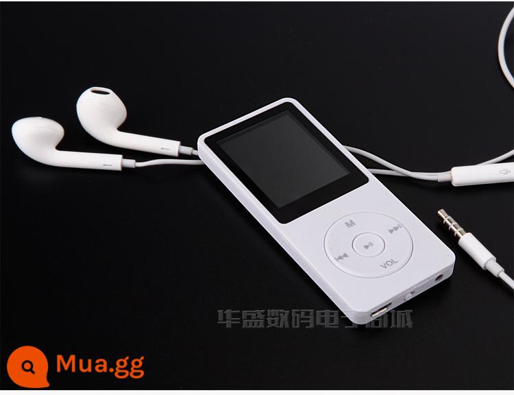 Cảm ứng Bluetooth mp3mp4 máy nghe nhạc sinh viên tiếng Anh kim loại Walkman p3 cắm thẻ sách điện tử p5 - [Nút nhựa] màu trắng Không có Bluetooth, Không có từ điển, Không có đồng hồ báo thức nền thời gian