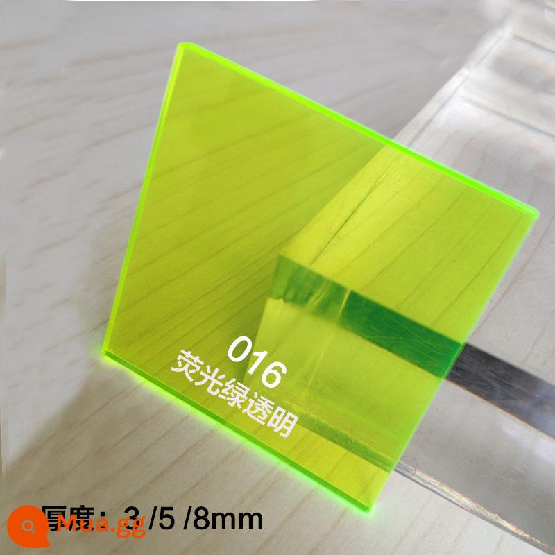 Màu acrylic trong suốt màu plexiglass tấm acrylic tùy chỉnh tấm nhựa màu đỏ vàng xanh xử lý tùy chỉnh - màu xanh huỳnh quang trong suốt