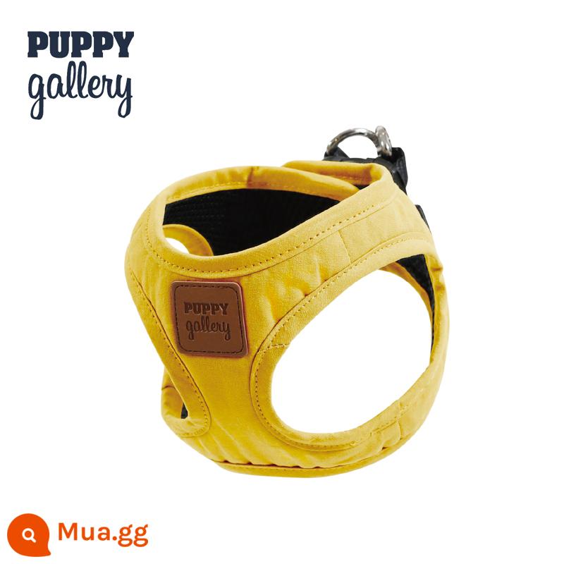 Hàn Quốc PuppyGallery Macaron Ngực Lưng Dây Xích Chó Dây Xích Vest Đi Dắt Chó Nhỏ - Ngực và lưng màu vàng mù tạt