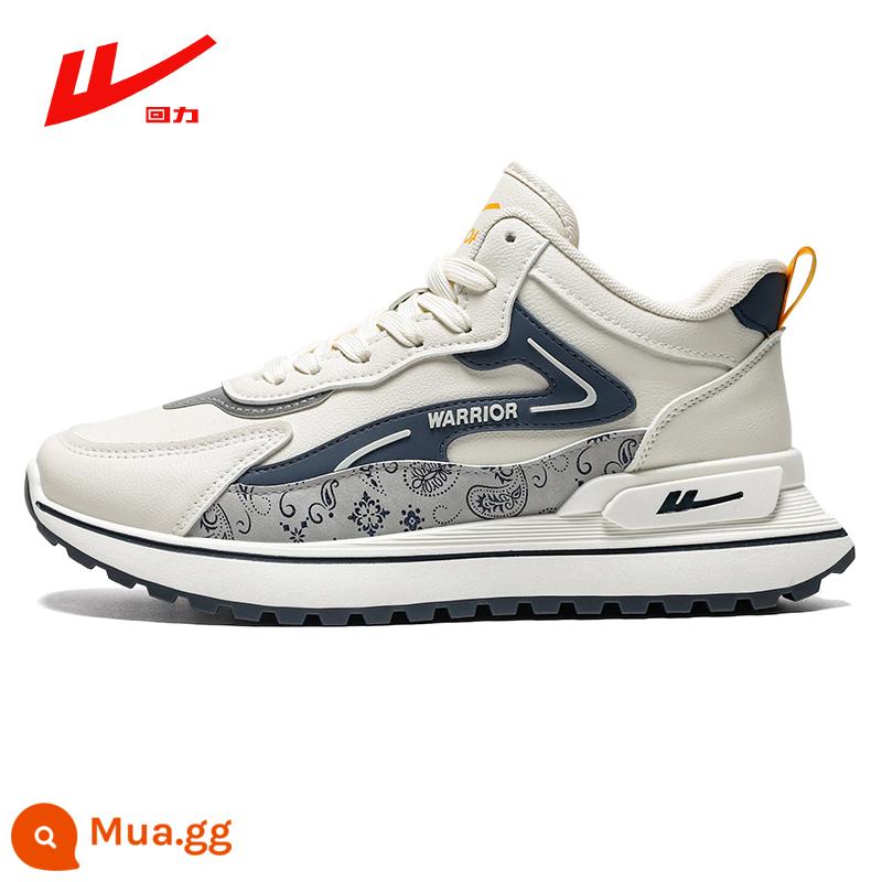 Giày nam Hui Power's Store Flagship Store Show Snow Shoes chính hãng giày cao đông ngoài trời giày cotton nam ấm áp mùa đông ấm áp và nhung - K716-2104 bề mặt da màu xanh đậm không có nhung