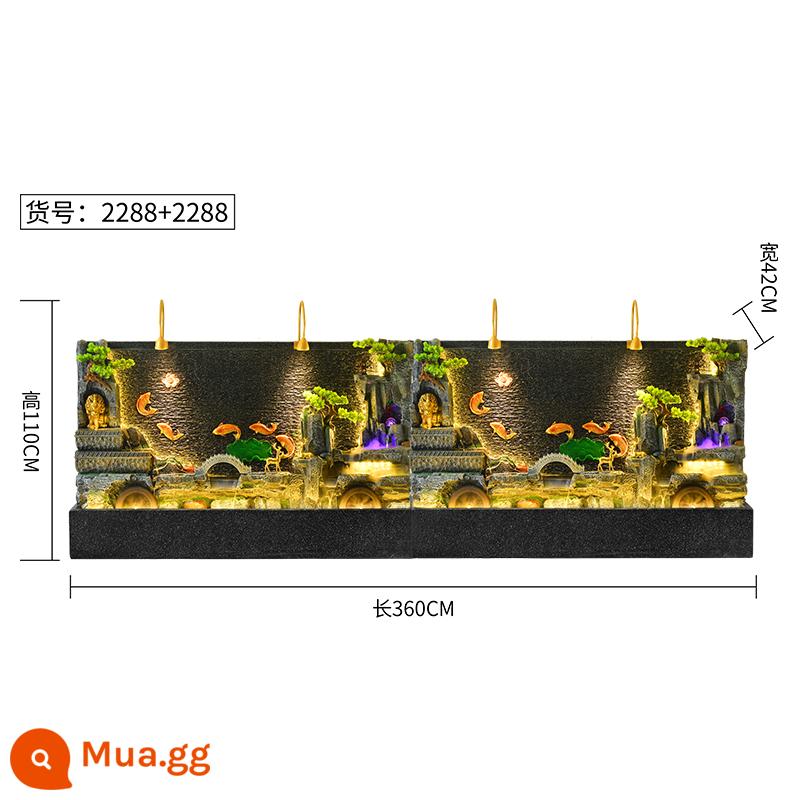 Màn nước tường chạy nước màn hình công ty vách ngăn hiên nhà trong nhà và ngoài trời sân ao cá hòn non bộ thác nước đài phun nước trang trí cảnh quan - Màu xám bạc dài 3,6 mét