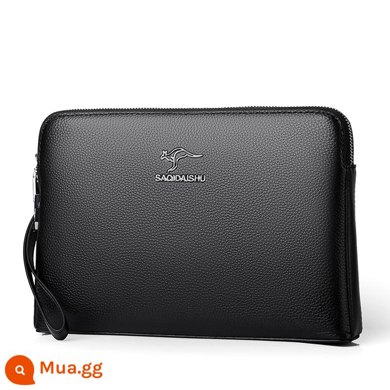 Saatchi kangaroo công suất lớn túi xách da nam lớp trên cùng da bò công sở kết hợp khóa phong bì túi Clutch - phong cách một