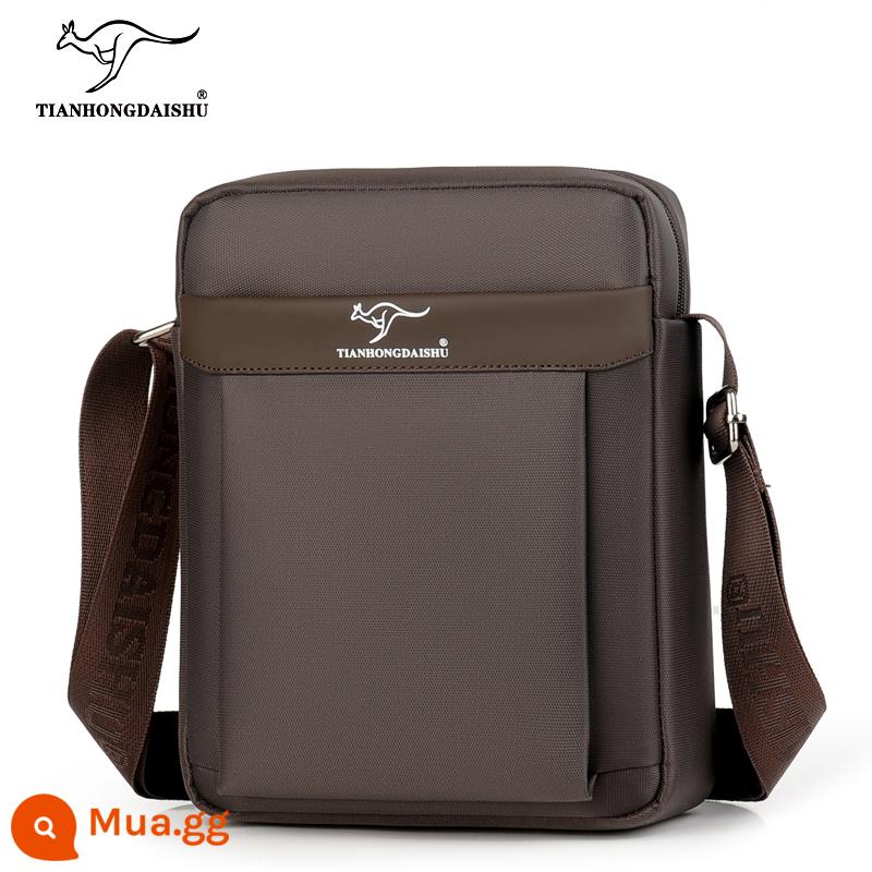 Shuai Tong Kangaroo Canvas Bag Túi vai nam lớn kinh doanh Oxford Vải qua túi đồ thông thường Túi nhỏ Backpack xiên vai - nâu lớn