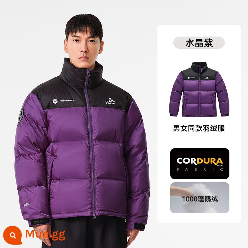 [Glacier] Áo khoác lông vũ dày 1000 Pelliot ngoài trời chống lạnh dành cho nam và nữ quần áo leo núi ấm áp - Crystal Purple/1000 Puff Goose Down (Cổ đứng)