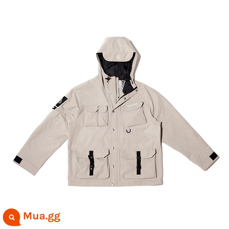 【Fengchao】Percy and Jacket Áo khoác gió chức năng ngoài trời dành cho nữ Áo khoác mùa xuân và mùa thu Quần áo bảo hộ lao động không thấm nước Bộ đồ leo núi gió cho nam - [Phong cách nam] Dòng Khaki/NeochaEDGE