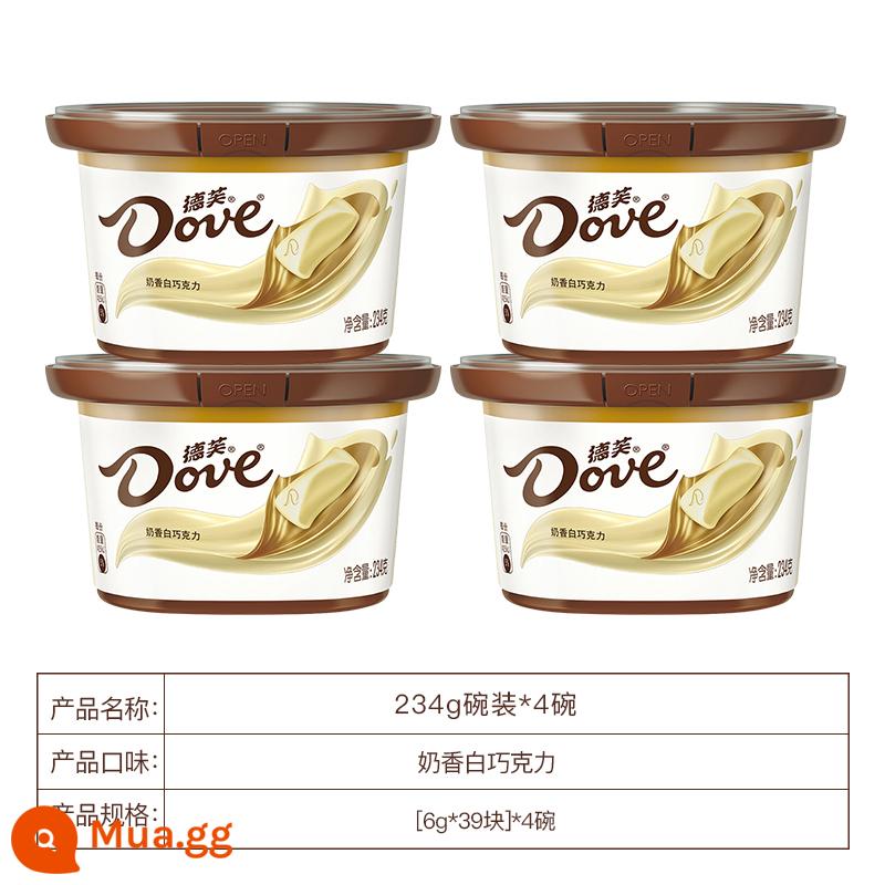 Dove cửa hàng hàng đầu sô cô la 234g * 4 bát sữa sô cô la đen và trắng đồ ăn nhẹ đồ ăn nhẹ thực phẩm giải trí - [Bạch Kiều 234g*4]