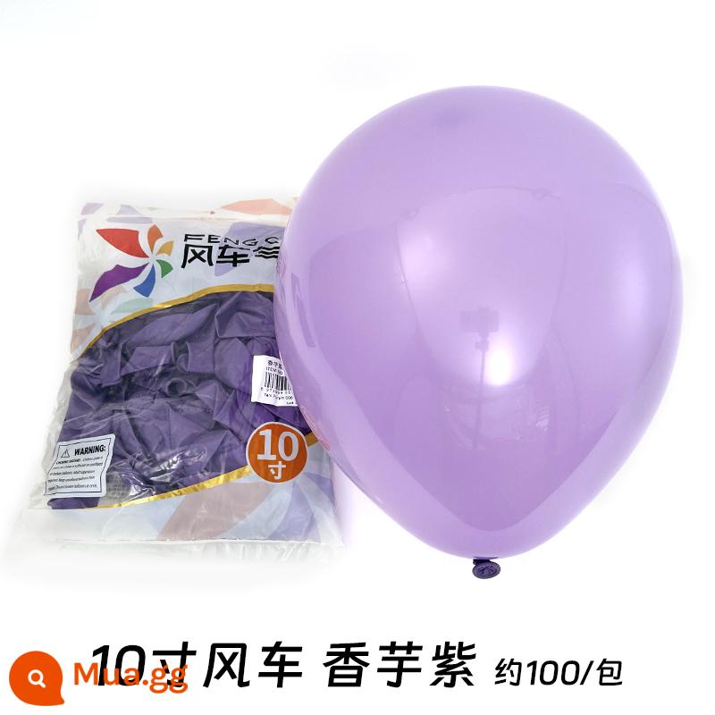 Cối Xay Gió Bóng 10 Inch 2.2 Gram Dày Cao Su Bóng Sinh Nhật Phòng Cưới Trang Trí Đám Cưới Tiếp Liệu - Khoai môn tím 100 cái/gói