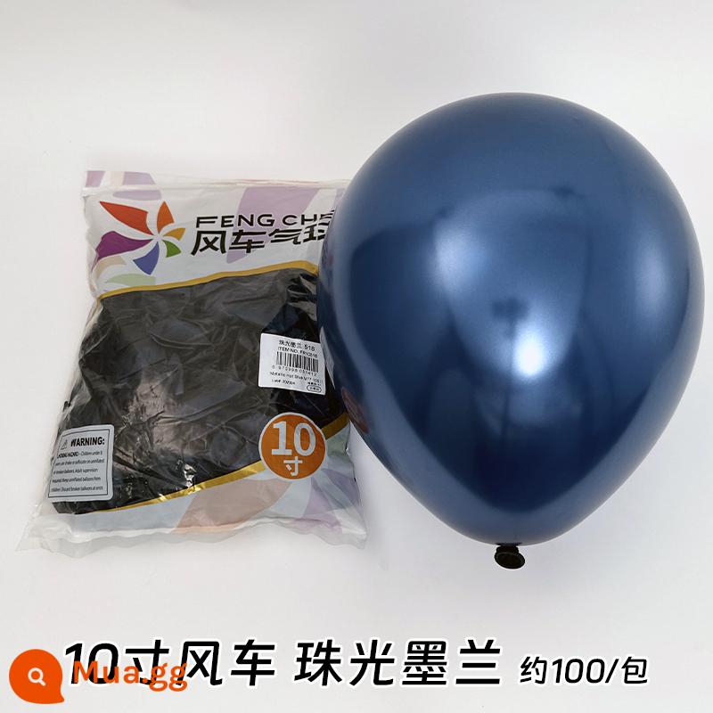 Cối Xay Gió Bóng 10 Inch 2.2 Gram Dày Cao Su Bóng Sinh Nhật Phòng Cưới Trang Trí Đám Cưới Tiếp Liệu - Màu xanh mực ngọc trai 100 cái/gói