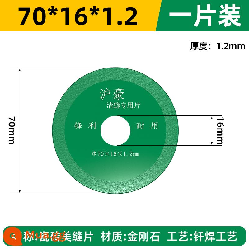 Huhao gạch men đường may đẹp mảnh cắt thanh toán bù trừ mảnh máy mài góc cắt khô đặc biệt công cụ mở đường may emery lưỡi cưa - Loại 70 lỗ trong 16 dày 1.2mm