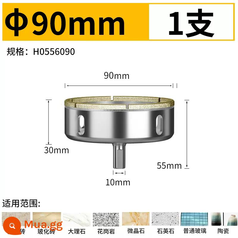 Mũi khoan gạch mũi khoan kính đầy đủ 6mm bằng đá cẩm thạch toàn gốm sứ thủy tinh hóa gạch đục lỗ đặc biệt hiện vật - đơn 90mm