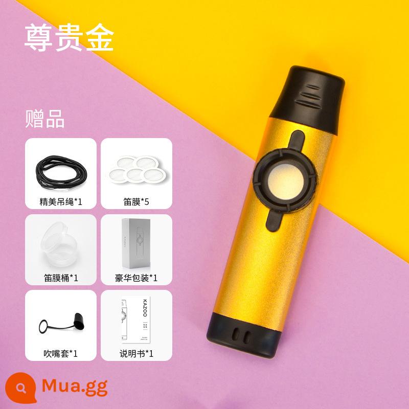 Chuyên nghiệp chơi kim loại Kazoo Kazoo Zuka sáo dễ sử dụng thích hợp guitar nhạc cụ đệm Ukri - Phiên bản chuyên nghiệp của kazoo kim loại (vàng quý phái)