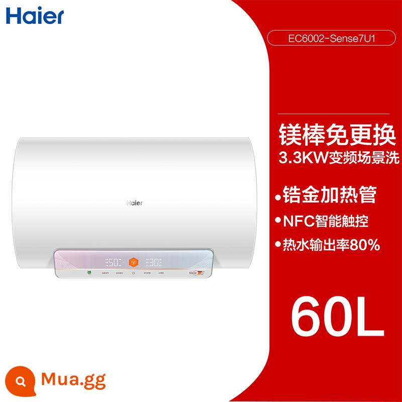 Máy nước nóng Haier điện gia dụng phòng thay đồ thông minh công suất lớn làm nóng nhanh làm đẹp da nước tắm bồn 60 lít Sense7 - Trắng