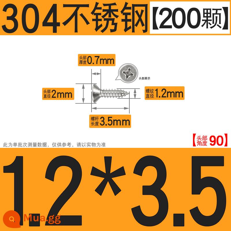 Thép không gỉ 304 vít tự tháo chéo vít đầu chìm vít gỗ mở rộng vít đầu phẳng 1M2M3M4M5M6 - M1.2*3.5[200 chiếc]