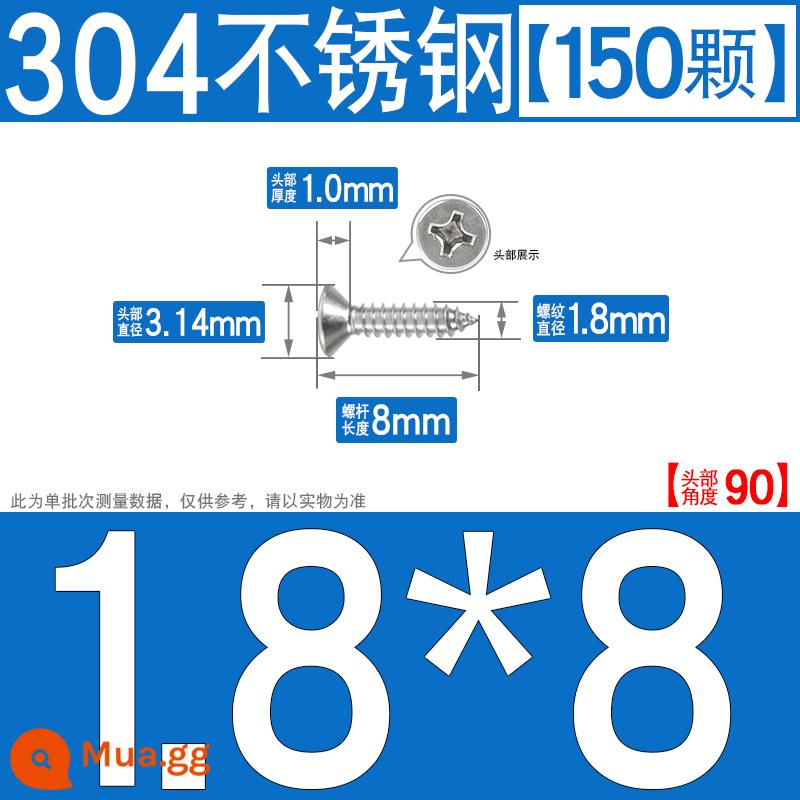 Thép không gỉ 304 vít tự tháo chéo vít đầu chìm vít gỗ mở rộng vít đầu phẳng 1M2M3M4M5M6 - M1.8*8[150 chiếc]